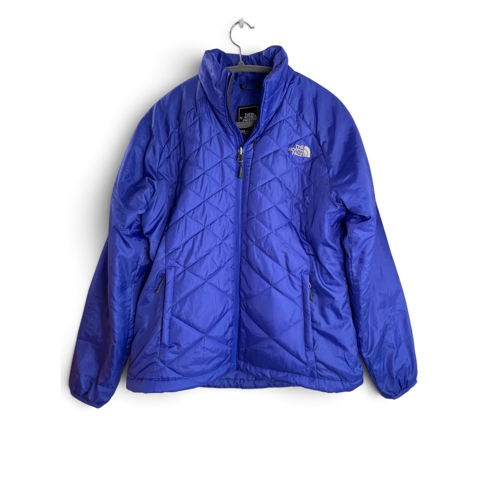 The North Face ThermoBall Quilted Jacket Royal Blue Womens L Full Zip Puffer